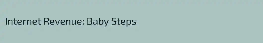 Internet Revenue: Baby Steps